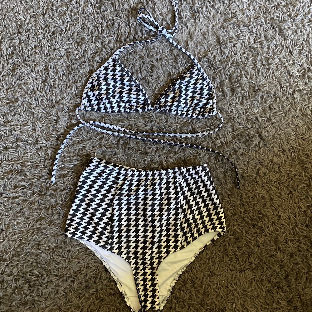American Apparel High Waisted Houndstooth Bikini